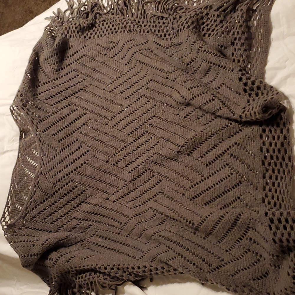 Crochet, gray poncho purchased from Zulily